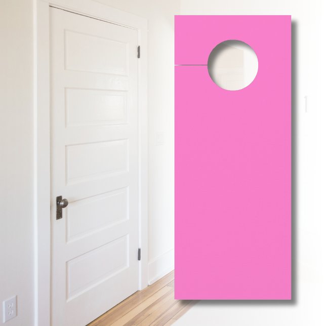 Aviso De Porta Cor Sólida Neon Rosa | Clássico (Criador carregado)