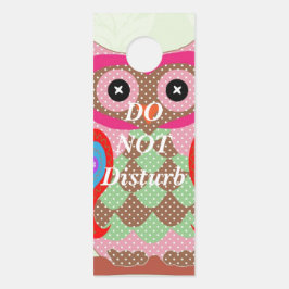 Aviso De Porta Coruja Patchwork Design