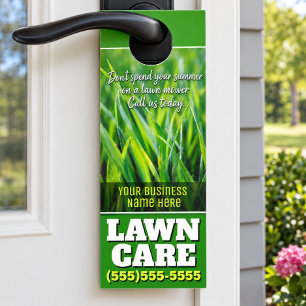 Aviso De Porta Cuidado com o Jardim e Paisagismo Cortar Grama