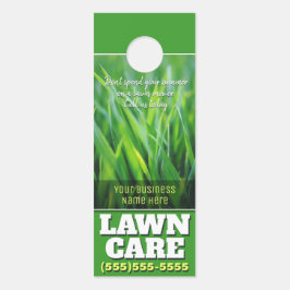 Aviso De Porta Cuidados De Lawn. Promocional personalizável