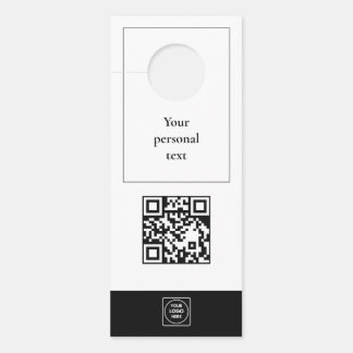 Aviso De Porta Custom QR Code White Simple door sign
