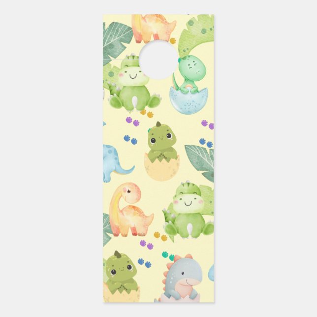 Aviso De Porta Cute Little Dino (Frente)