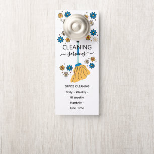 Aviso De Porta Daisy Retro Broom de Limpeza da Casa Profissional