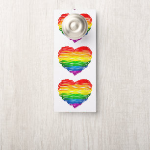 Aviso De Porta Desenho de forma cardíaca do orgulho de SlipperyJo