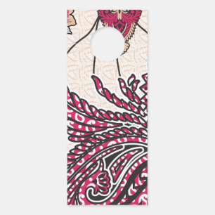 Aviso De Porta Design decorativa com vermelho vívido e alfinete