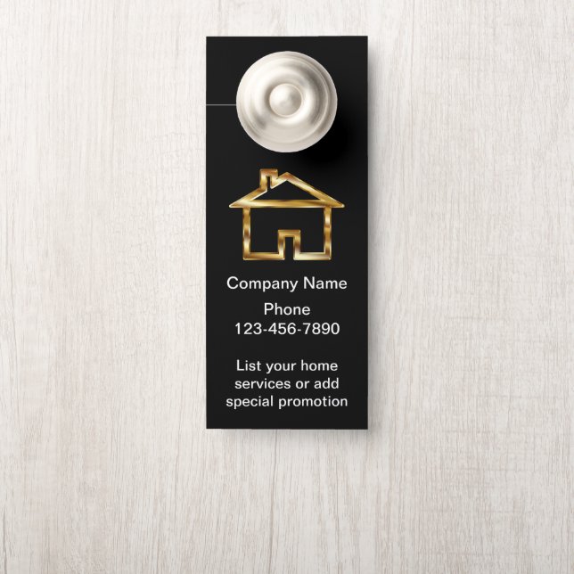 Aviso De Porta Design do Classin Home Services Business Door Hang (Na maçaneta)