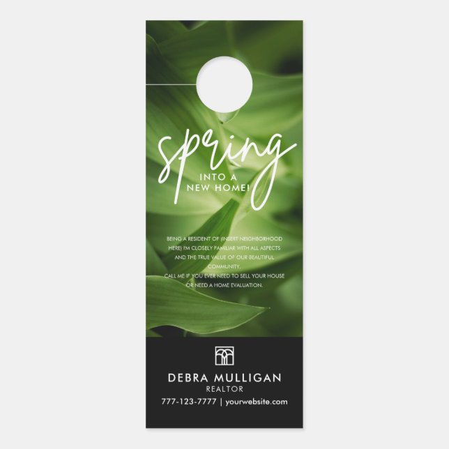 Aviso De Porta Deslocador de Porta do Realtor Personalizado - Mar (Frente)