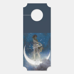 Aviso De Porta Deusa Lua espalhando estrelas à Noite