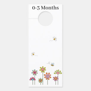 Aviso De Porta Divisor de Cabide de Roupas - 0-3 Meses Abelhas Oc