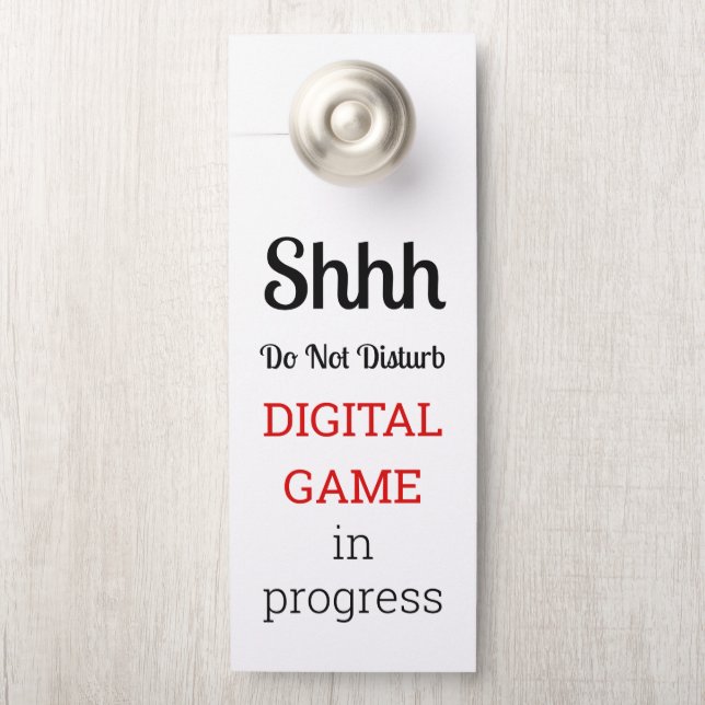 Aviso De Porta Do Not Disturb Game In Progress (Na maçaneta)