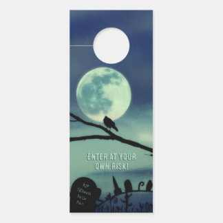 Aviso De Porta Doce Escuridão Gótica Lua Cheia Eerie Graveyard