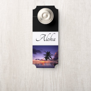 Aviso De Porta Door Hanger Aloha Hawaiian Sunset