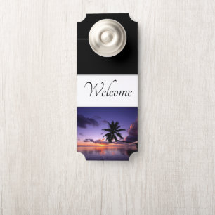 Aviso De Porta Door Hanger Bem-vindo ao Sunset Havaiano