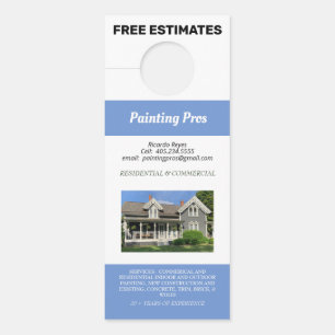 Aviso De Porta Duas Fotografias Residencial e Comercial Azul