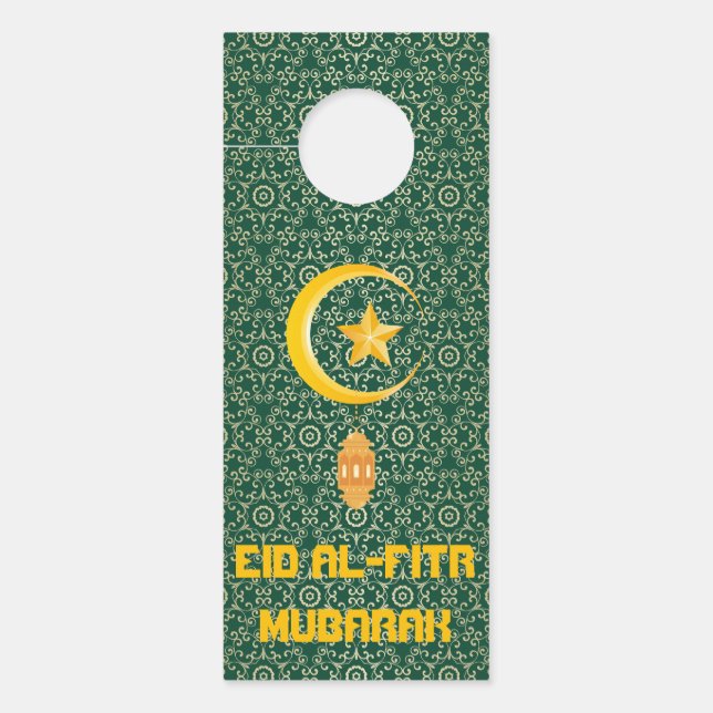 Aviso De Porta Eid al Fitr Mubarak Ramadan Kareem Moon Star (Frente)