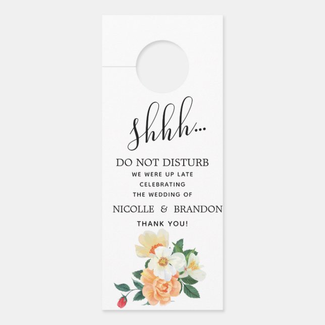 Aviso De Porta Elegant Door Hanger Do not disturb the Magnolia We (Frente)