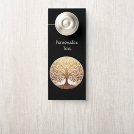 Aviso De Porta Elegant Gold Tree of Life Spiritual Zen 