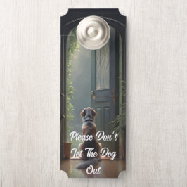 Aviso De Porta Elegante Por Favor Não Deixe o Cachorro Sair Pendu