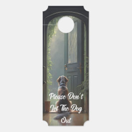 Aviso De Porta Elegante, por favor, não deixe o cão sair do corre