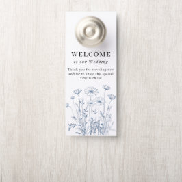 Aviso De Porta Elegante Wildflower Periwinkle Wedor Hanger