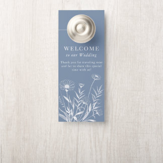 Aviso De Porta Elegante Wildflower Periwinkle Wedor Hanger