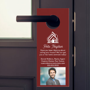 Aviso De Porta Empresa Imobiliária Burgundy Anúncio Corretor de I