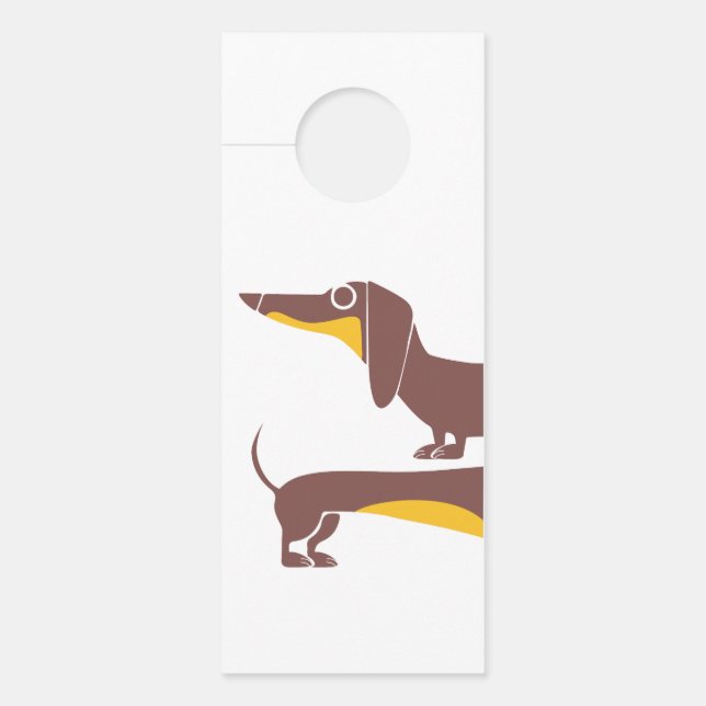 Aviso De Porta Engraçado e fofo dachshund para os pais de cães lo (Frente)