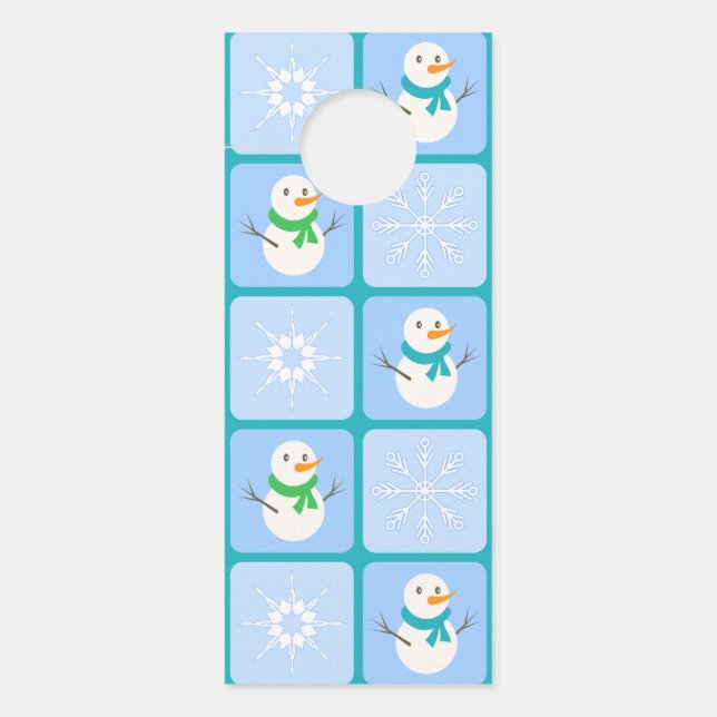 Aviso De Porta Espelho de neve e flocos de neve com verificação d (Frente)