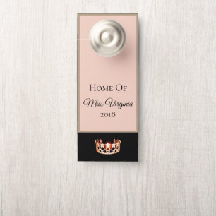 Aviso De Porta Estilo americano Pageant Peach Crown Door Hanger