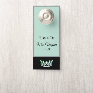 Aviso De Porta Estilo americano Pageant SEAFM SLV Crown Door Hang