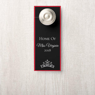 Aviso De Porta Estilo americano Pageant SLVR Crown Door Hanger
