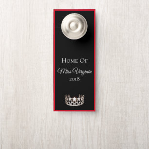 Aviso De Porta Estilo americano Pageant SLVR Crown Door Hanger