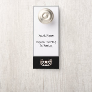 Aviso De Porta Estilo americano Pageant SLVR Crown Door Hanger