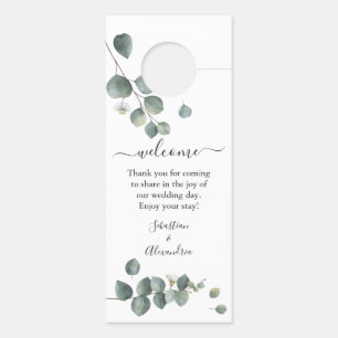 Aviso De Porta Eucalyptus Greenery Hanger da Porta de Casamento
