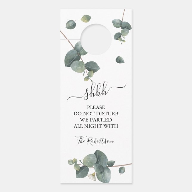 Aviso De Porta Eucalyptus Greenery Wedding (Frente)
