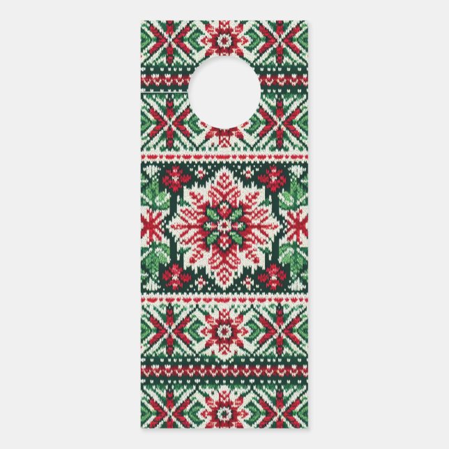 Aviso De Porta Feira de Natal/Inverno vermelha e verde (Frente)