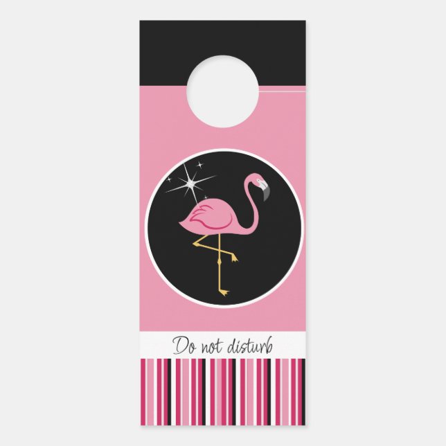 Aviso De Porta Flamingo Message Door Hanger (Verso)