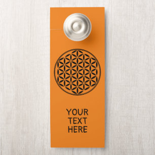 Aviso De Porta FLOR DA VIDA - Símbolo de Geometria Sagrado cheio 