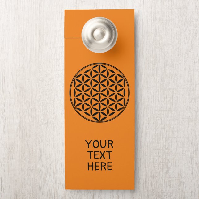 Aviso De Porta FLOR DA VIDA - Símbolo de Geometria Sagrado cheio  (Na maçaneta)