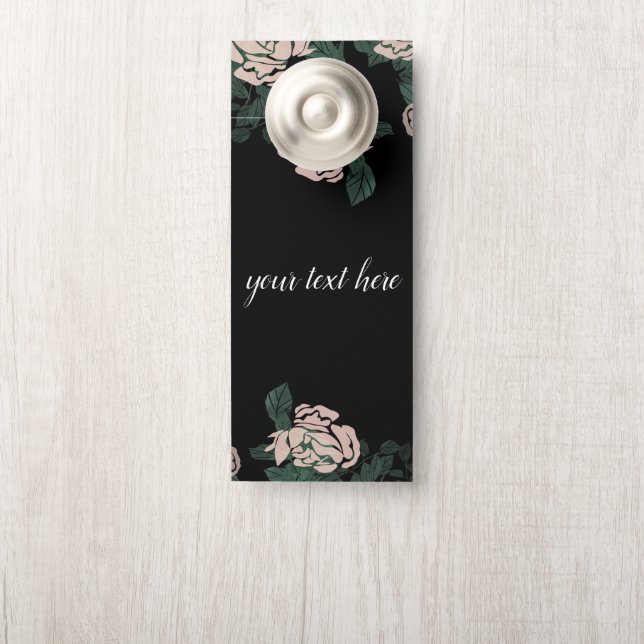 Aviso De Porta floral elegante (Na maçaneta)