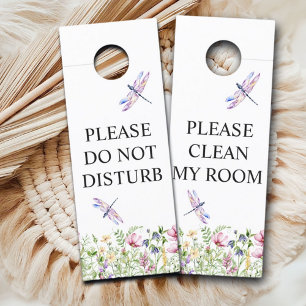 Aviso De Porta Floral Por favor, não atrapalhe ou limpe meu quart