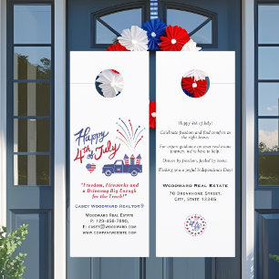 Aviso De Porta Folhetos de Imóveis Editáveis 4 de julho Patriótic