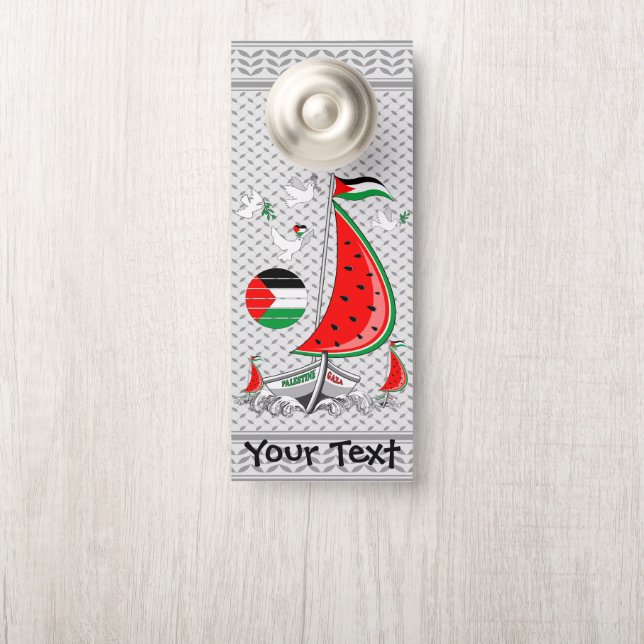 Aviso De Porta Freedom Global Sumud Flotilla Boats para Gaza (Na maçaneta)