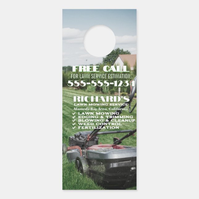 Aviso De Porta Gardener Lawn Care e Cabeçalho da Porta de Manuten (Frente)