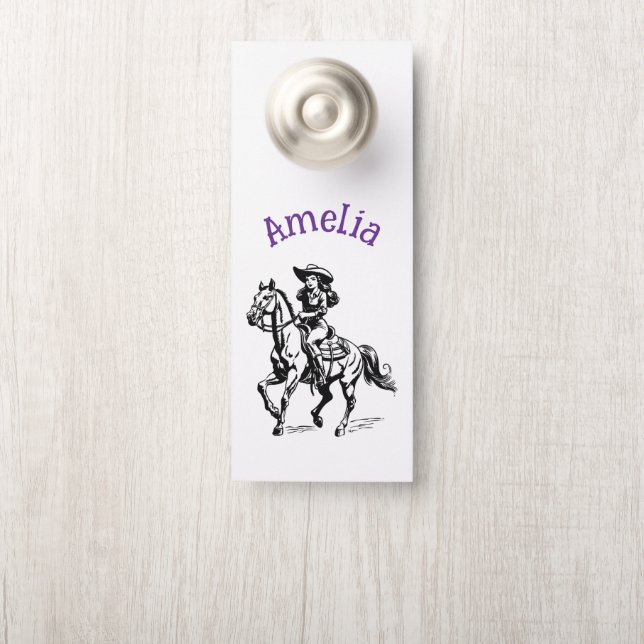 Aviso De Porta Garota-Vaca (Na maçaneta)