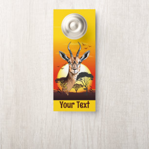 Aviso De Porta Gazelle African Antelope Wild Animal