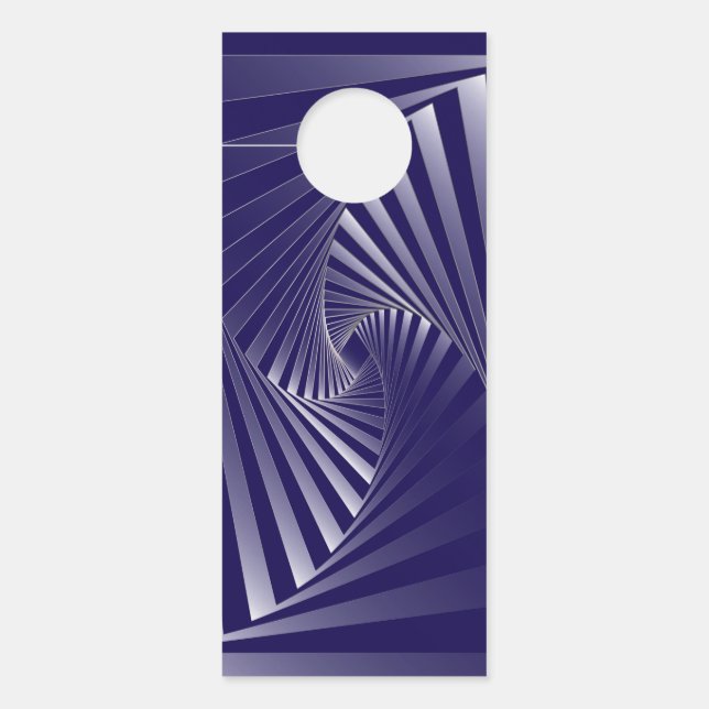 Aviso De Porta geometria azul-zebra (Frente)