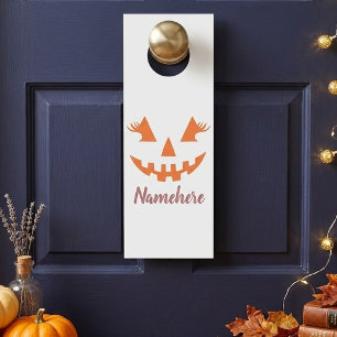 Aviso De Porta Halloween da Girly Jack O Lanterna Pumpkin Persona