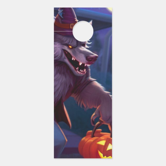 Aviso De Porta Halloween/lobisomem/outono (Frente)