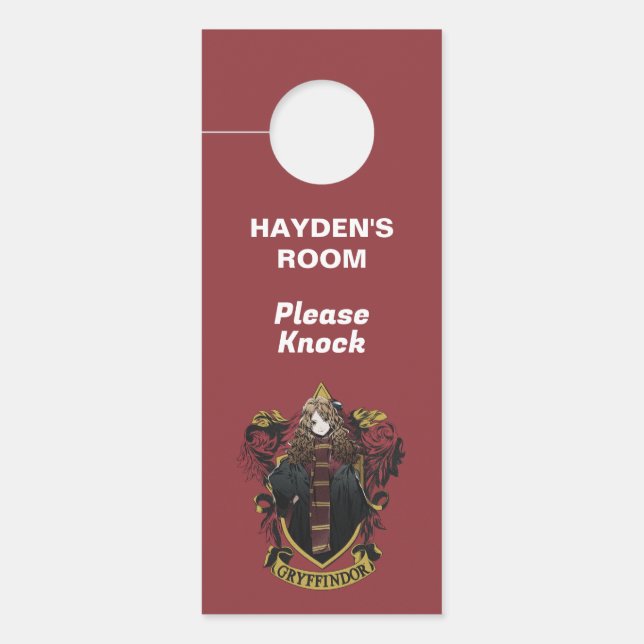 Aviso De Porta HARRY POTTER™ | Anime Hermione House Crest (Frente)